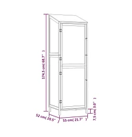 vidaXL Garden Shed Anthracite 21.7"x20.5"x68.7" Solid Wood Fir