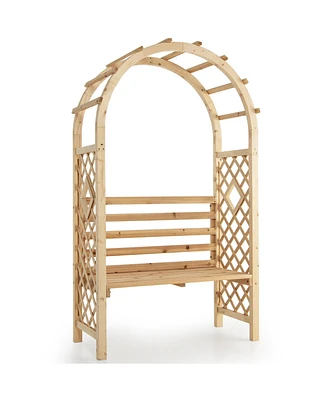 Slickblue Wooden Garden Bench Arch Pergola Outdoor Arbor