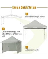 Slickblue 10 x 10 Feet Pop up Gazebo with 4 Height and Adjust Folding Awning