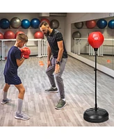 Slickblue Adjustable Height Punching Bag with Stand Plus Boxing Gloves for Both Adults and Kids