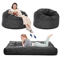 Caromio Convertible Giant Bean Bag Chair Bed Floor Mattress Large Sofa Couch, High-Density Foam Filled