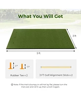 Slickblue 5 x 3 ft Artificial Turf Grass Practice Mat for Indoors and Outdoors