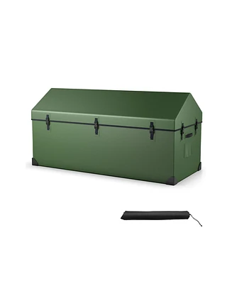 Slickblue Waterproof Outdoor Storage Box with Ventilated Window Adjustable Snap-Green