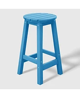WestinTrends 24" Hdpe Outdoor Patio Round Counter Height Stool Set of 3