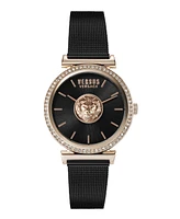 Versus Versace Women's Brick Lane Mesh Ip Black Stainless Steel Watch 34MM