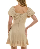Trixxi Juniors' Ruffled Faux-Wrap Dress