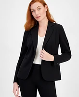 Anne Klein Single-Button Notched-Lapel Blazer