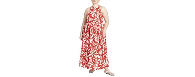 Eloquii Plus Printed Flare Skirt Maxi Dress