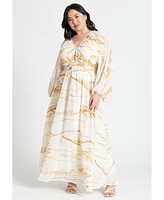 Eloquii Plus Chiffon Balloon Sleeve Maxi Dress