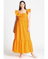 Eloquii Plus Size Maxi Poplin Dress