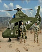 U.s. Army Chopper With 2 Soldiers Playset