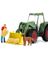 Schleich Farm World Tractor With Trailer Figurine Playset