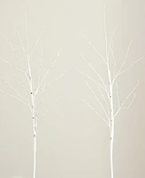 Nearly Natural 36in. Pre-Lit Artificial White Birch Branches with 150 Warm White Led Lights - Set of 2