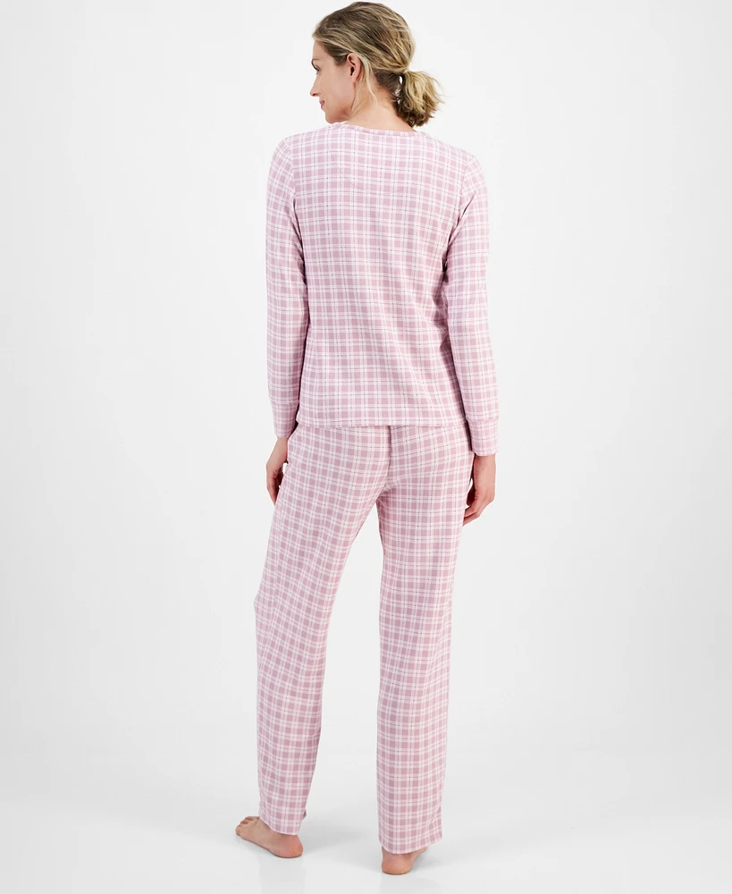 Charter Club Women's 2-Pc. Printed Long-Sleeve Packaged Pajamas Set, Created for Macy's
