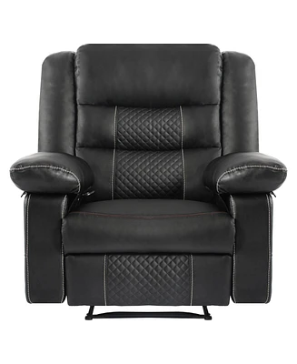 Simplie Fun Breathable Leather Massage Recliner Chair, Manual Living Room Reclining Sofa