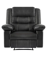 Simplie Fun Breathable Leather Massage Recliner Chair, Manual Living Room Reclining Sofa