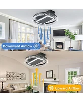 2 0" Modern Leafless Ceiling Fan With Remote Control Removable And Washable, Reversible Motor 0003
