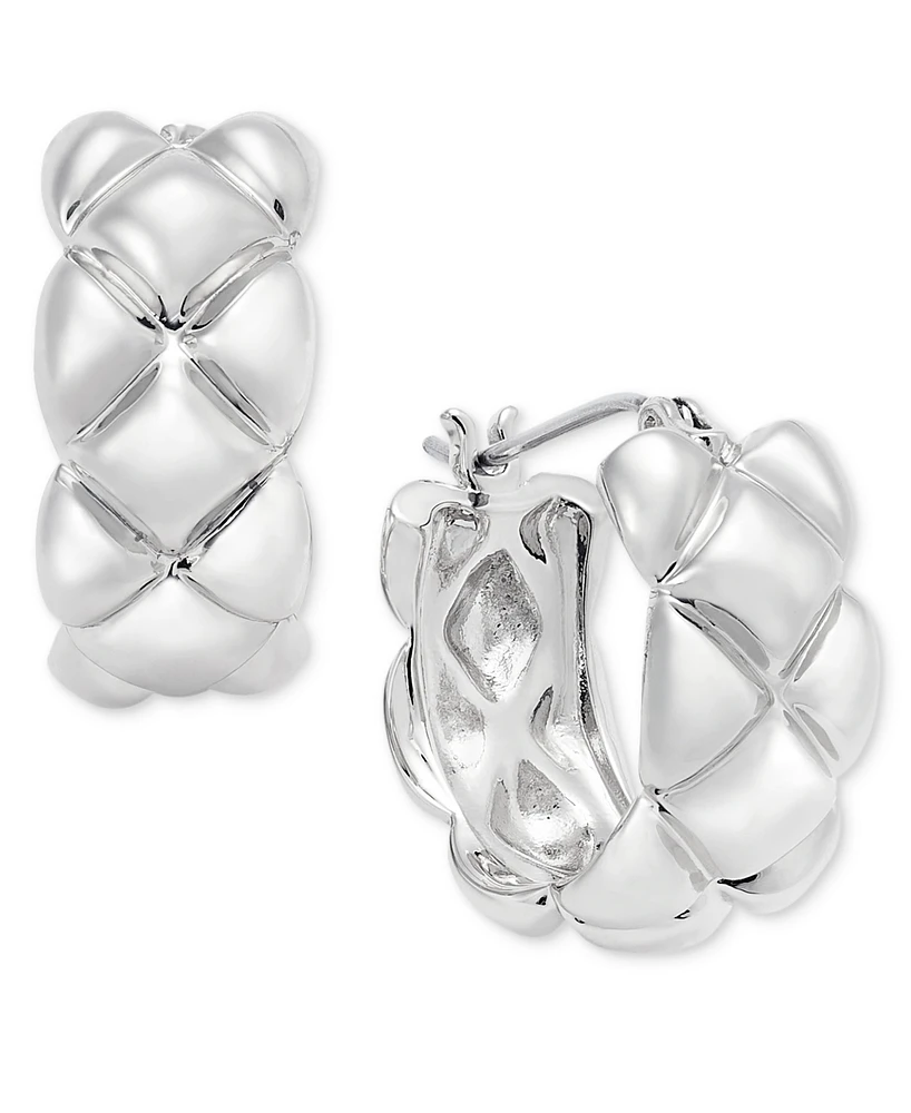 On 34th Small Quilted Style Hoop Earrings, 0.6", Created for Macy's