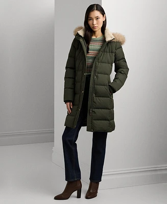 Lauren Ralph Women's Faux-Fur Hooded Puffer Coat