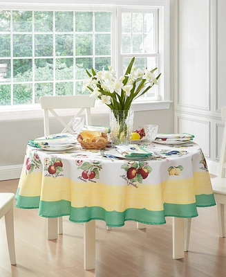 Elrene French Garden Fleurence Stain and Water Resistant 70" Round Tablecloth