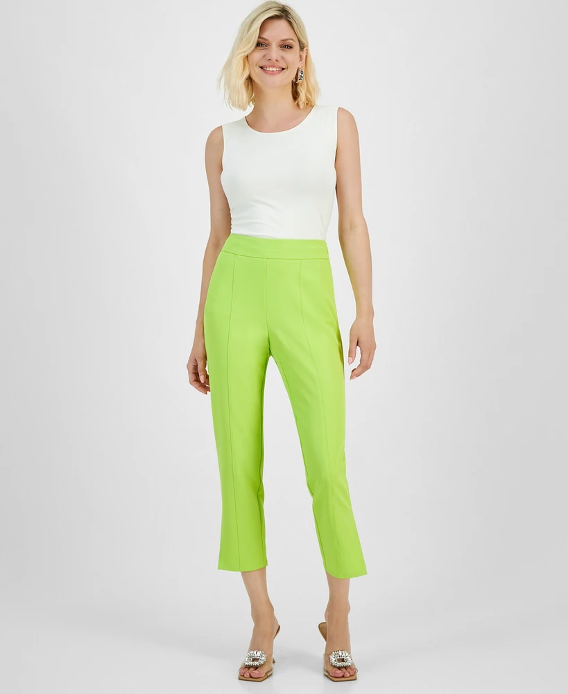 I.n.c. International Concepts Petite High-Rise Tapered Side-Slit Pants, Created for Macy's