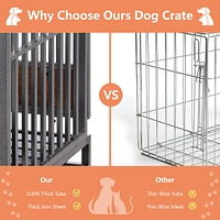 Streamdale Furniture Unbreakable Dog Crate Pre-Assembled, Easy-to-Clean, Safe & Sturdy with Cozy Mat