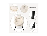 Slickblue Modern Accent Sofa Chair with Folding Footrest and Side Pocket