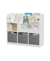 Streamdale Furniture Kids Multifunctional Bookcase with Drawers (White/Gray)