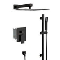 Oil Rubbed Bronze Rain Shower System with Adjustable Slide Bar