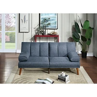 Simplie Fun Poly Fiber Adjustable Sofa Living Room Furniture Solid Wood Legs Plush Couch