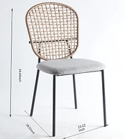 Black And Gray Sennit Chair, Set Of 4, Dining Chair, Coffee Chair