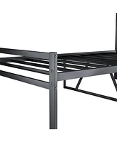 Simplie Fun Metal Platform Bed frame with Headboard, Sturdy Metal Frame, No Box Spring Needed(Twin)