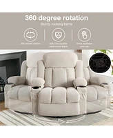 Massage Recliner Sofa with Usb and Cup Holders