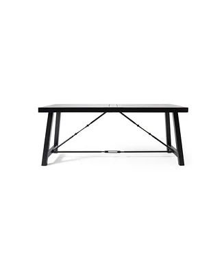 Simplie Fun Homeros Solid Wood Top Metal Base Dining Table