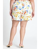 Eloquii Women's Plus Size Front Tie Paperbag Short