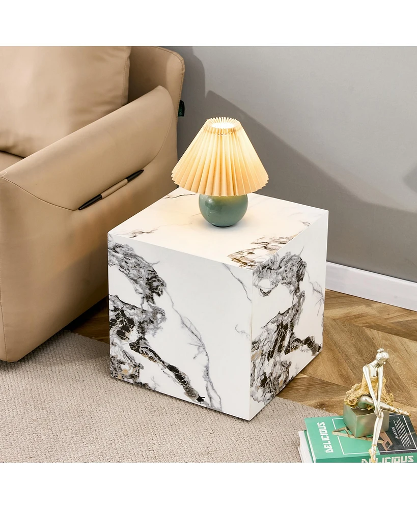 Simplie Fun Modern Cube Coffee Table | Sleek Mdf | 15.75" Height