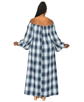 L I V D Plus Zoe Flannel Maxi Dress