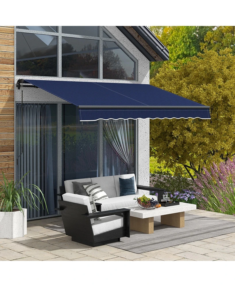 Simplie Fun Retractable Awning Water & Uv Resistant, Adjustable Shade for Patios