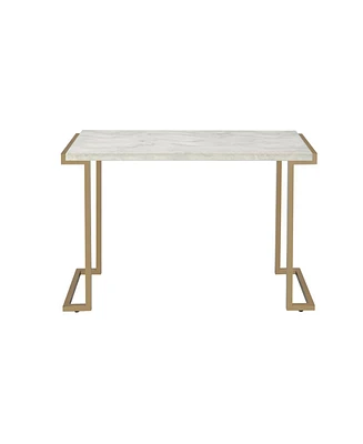 Simplie Fun Boice Ii Sofa Table in Faux Marble & Champagne