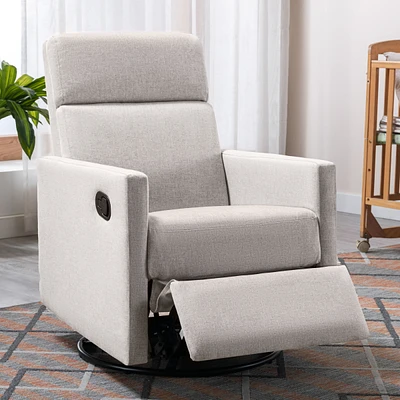 Streamdale Furniture Modern Upholstered Rocker Nursery Chair Plush Seating Glider Swivel Recliner Chair, Tan