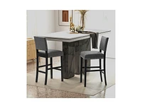 Slickblue Set of 2 Counter Height Chairs with Solid Rubber Wood Frame