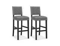 Slickblue Set of 2 Counter Height Chairs with Solid Rubber Wood Frame