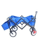 Streamdale Furniture Folding Wagon Garden Shopping Beach Cart (Blue colour)