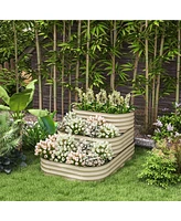 Simplie Fun 3-Tier Galvanized Raised Garden Bed with Bottomless Design and Safety Edging