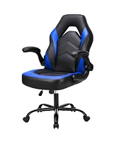 Ergonomic Flipable Armrest Pu Leather Gaming Chair with S Curve Support