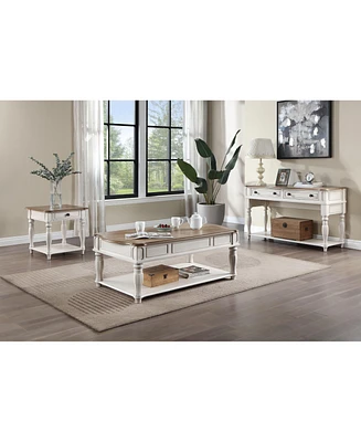 Simplie Fun Florian Coffee Table w/Lift Top in Oak & Antique White Finish