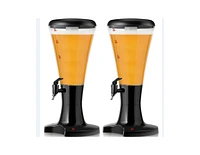 Slickblue Set of 2 3L Draft Beer Tower Dispenser with Led Lights