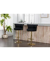 Simplie Fun Adjustable Swivel Bar Stools Set for Kitchen