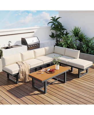 Simplie Fun Charming Iron Sofa Set Modern Elegance for Outdoor Relaxation