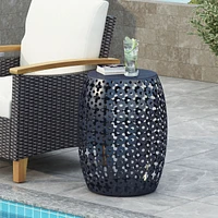 Modern Side Table Elegant Iron Cut Design, Durable Frame, No Assembly